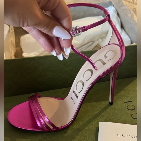 Pink/Fuchsia Gucci High Heel Sandals NWT - Picture 4 of 7